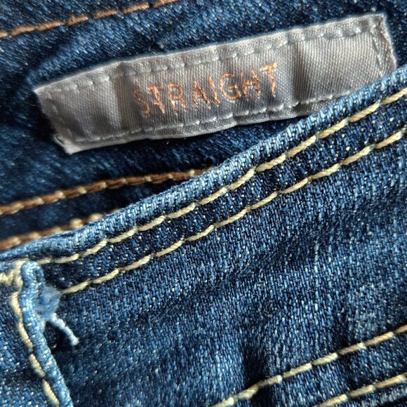 Melissa McCarthy Seven7 Dark Wash Straight Leg Jeans Thick Stitch - Picture 8 of 10